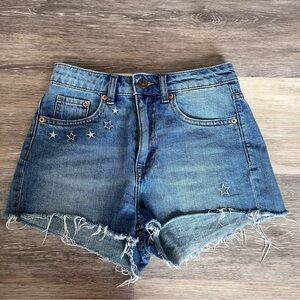 H&M Star Print Coachella Denim Shorts